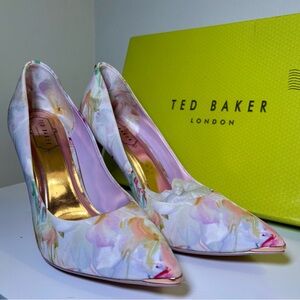 Ted Baker London Watercolor Floral Heels Worn Once Sz 7